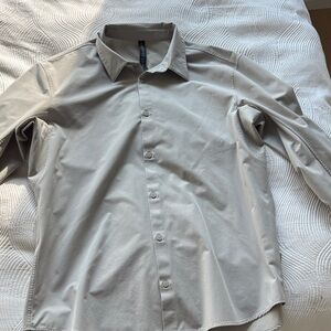 lululemon athletica Light Gray Casual Button Down Shirt